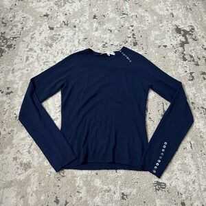 Carolina Herrera Navy Blue Cashmere Sweater Size Medium